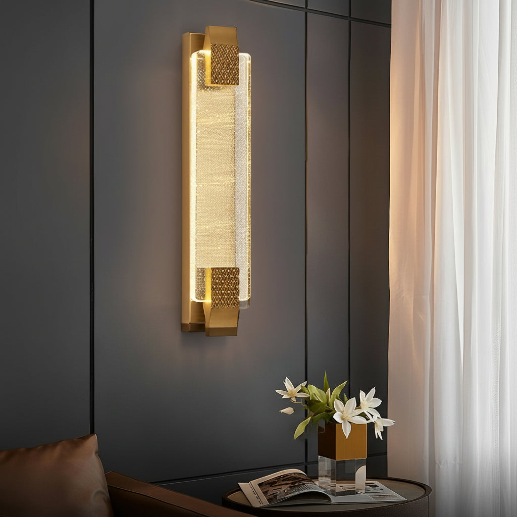 Freyza - Moderne Kristallblasen LED Wandleuchte – Luxus 3-Farben Dimmbarer Streifenlampe (Schwarz/Gold)