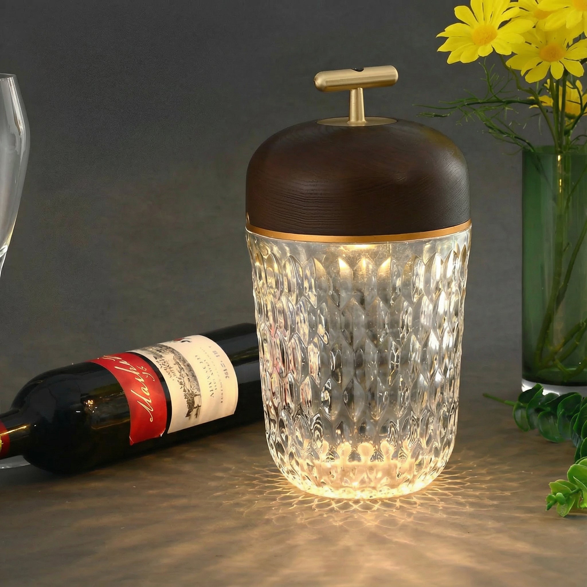 Freyza - LED Crystal Table Lamp Portable Touch Dimmable Bedside Night Light 29cm / 11.4in