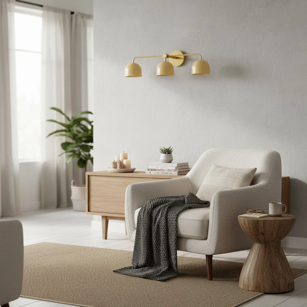 Freyza | Messing Weiße Wandleuchte – Zeitgenössisches Schlafzimmer Flur