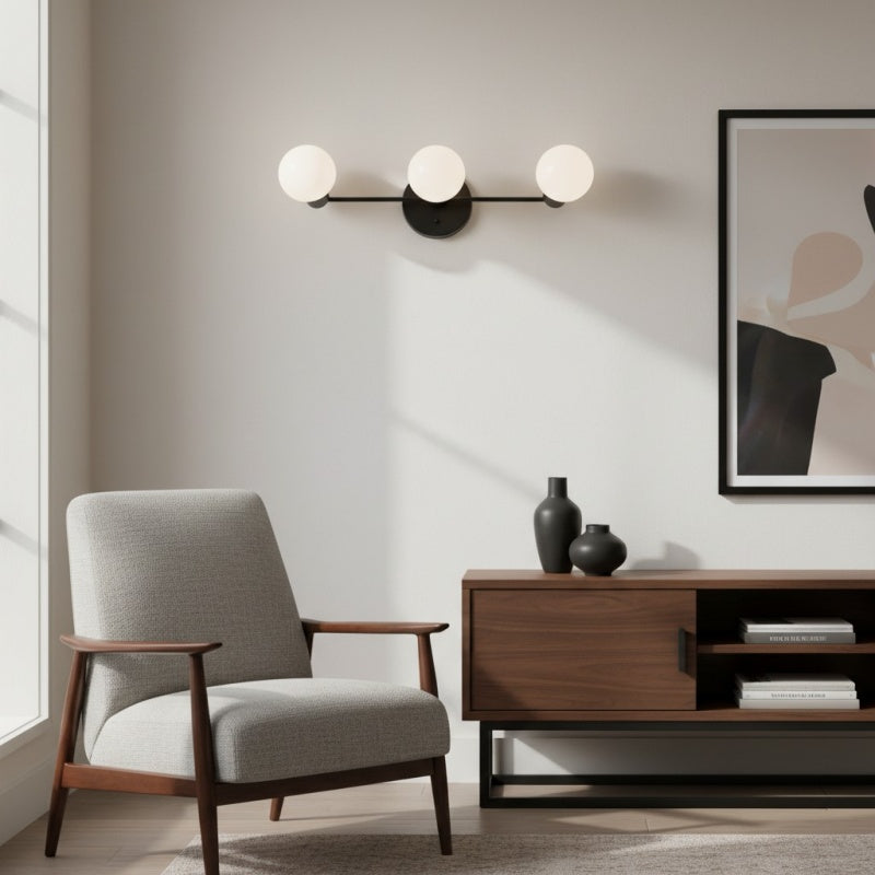 Freyza | 3-Light Glass Wall Sconce – Mid-Century Living Room Hallway