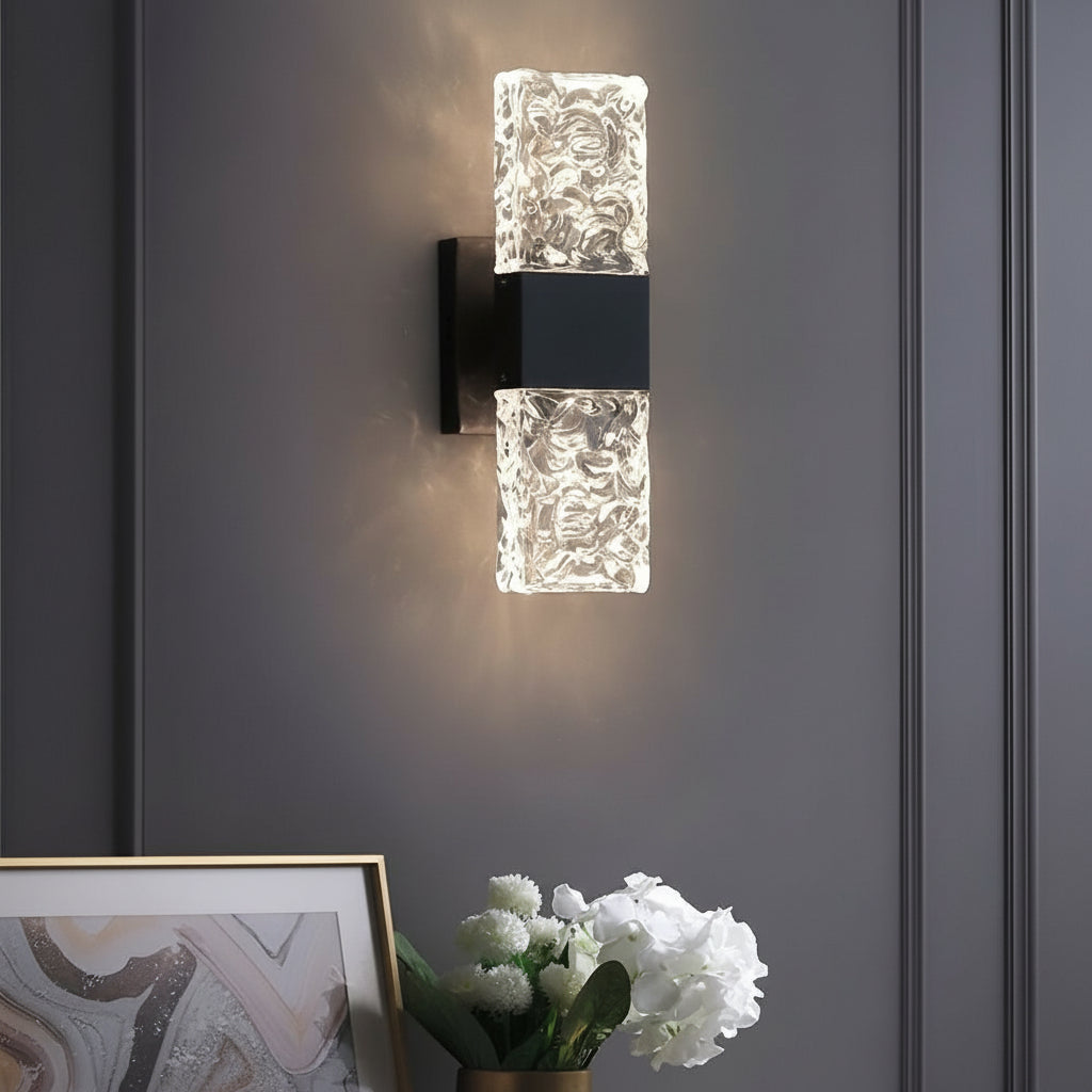 Freyza - Crystal Wall Sconce | Water Ripple Up Down Metal LED 30cm / 12in Modern Art Decor Light