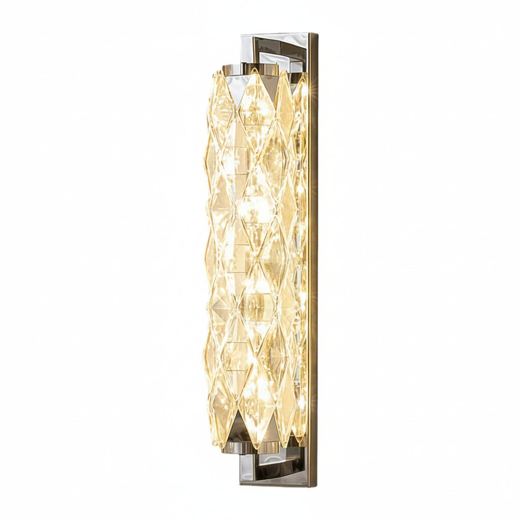Freyza - LED Wall Sconce Light – Modern Geometric Crystal Stainless Steel (32-48cm / 12.6-18.9in)