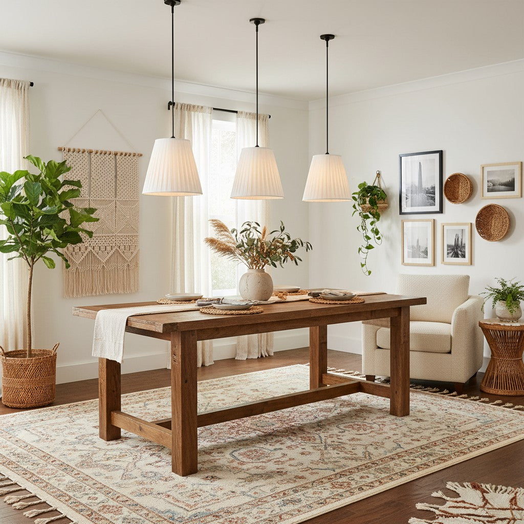 Freyza | Grace Fabric  Pleated Shade Pendant Light