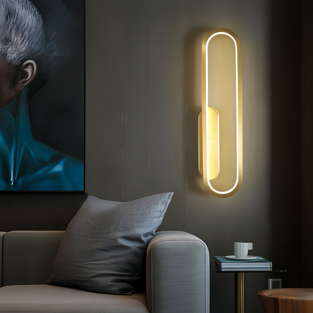 Freyza - LED Wall Sconce Light – Oval Minimalist Aluminum Silicone (40cm / 15.7in)