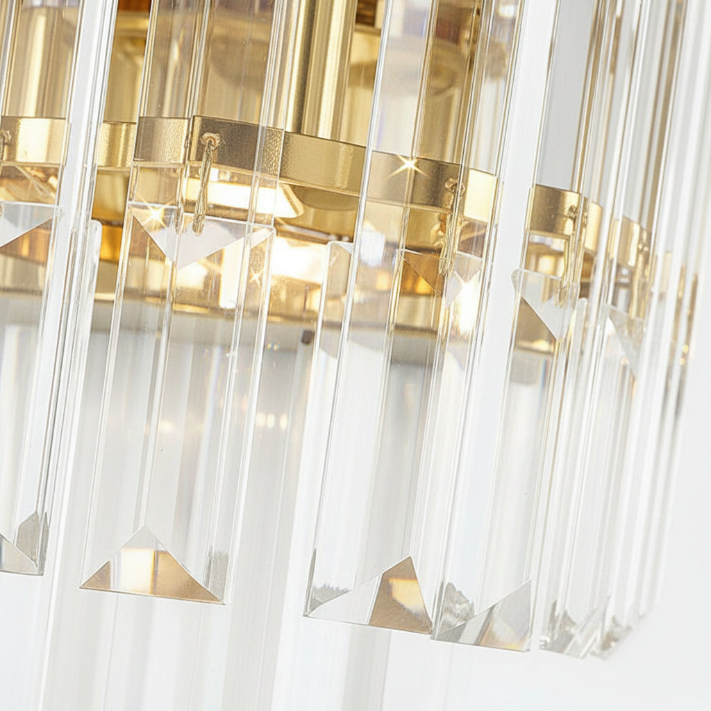 Freyza - LED Wall Sconce Light – Modern Postmodern Crystal Gold Black (35x25cm / 14x10in)