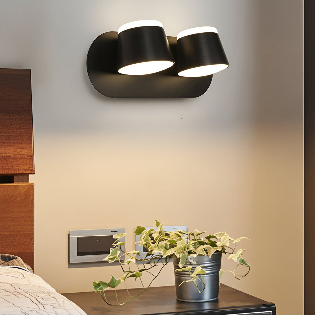 Freyza - LED Wall Sconce – Adjustable Up Down Light Black Aluminum (13cm / 5in)