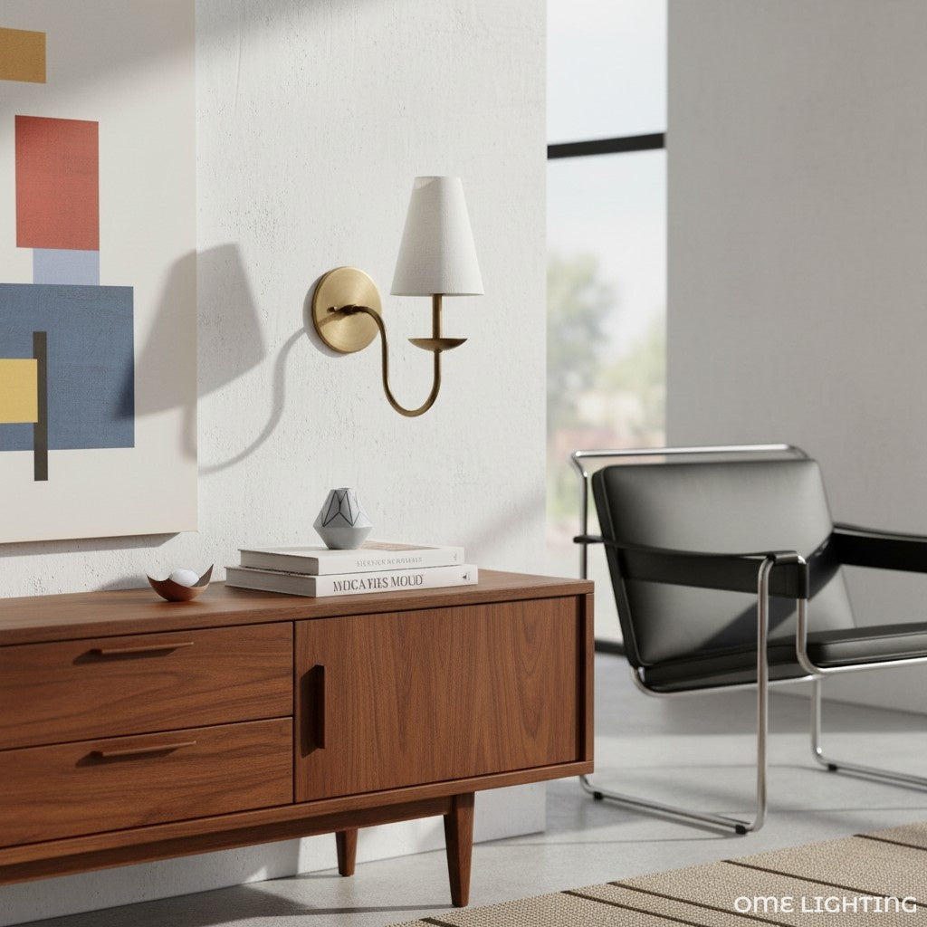 Freyza | Weiße Wandleuchte aus Leinen – Wohnzimmer, Flur