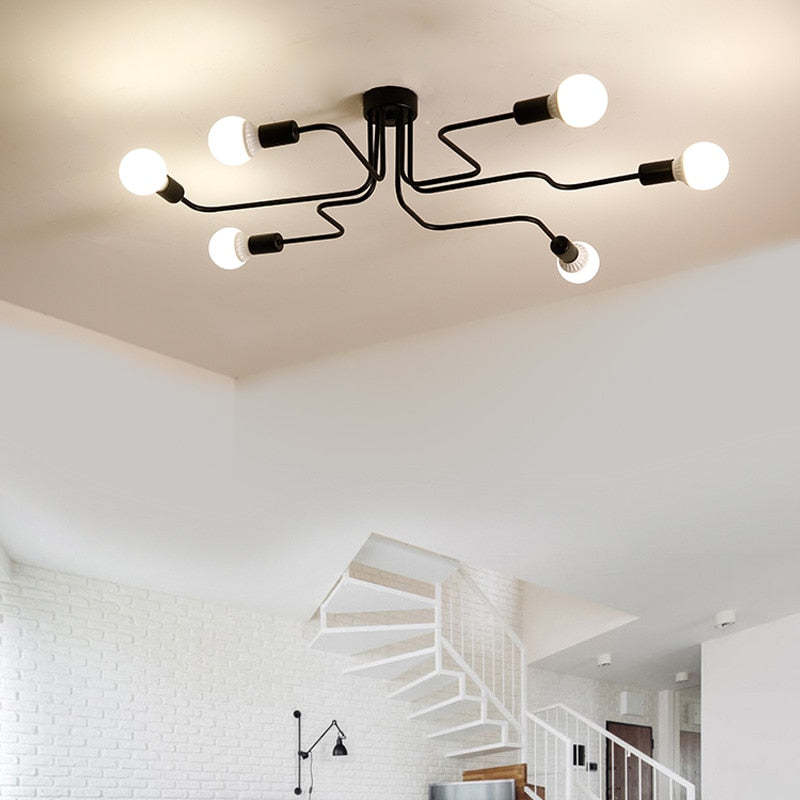 Freyza | Arisha – Plafonnier noir vintage moderne à montage affleurant pour chambre, couloir ou cuisine