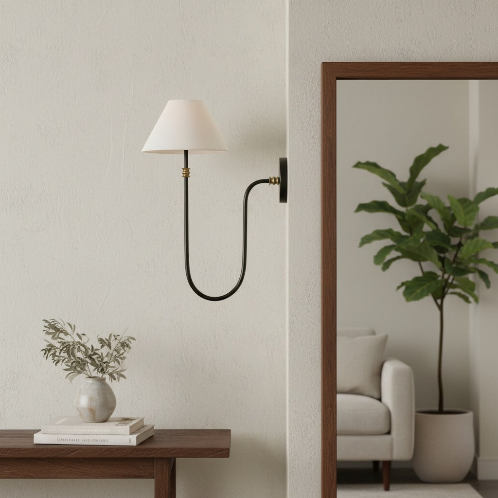 Freyza | 1-Light Fabric Wall Light – Bedroom Hallway