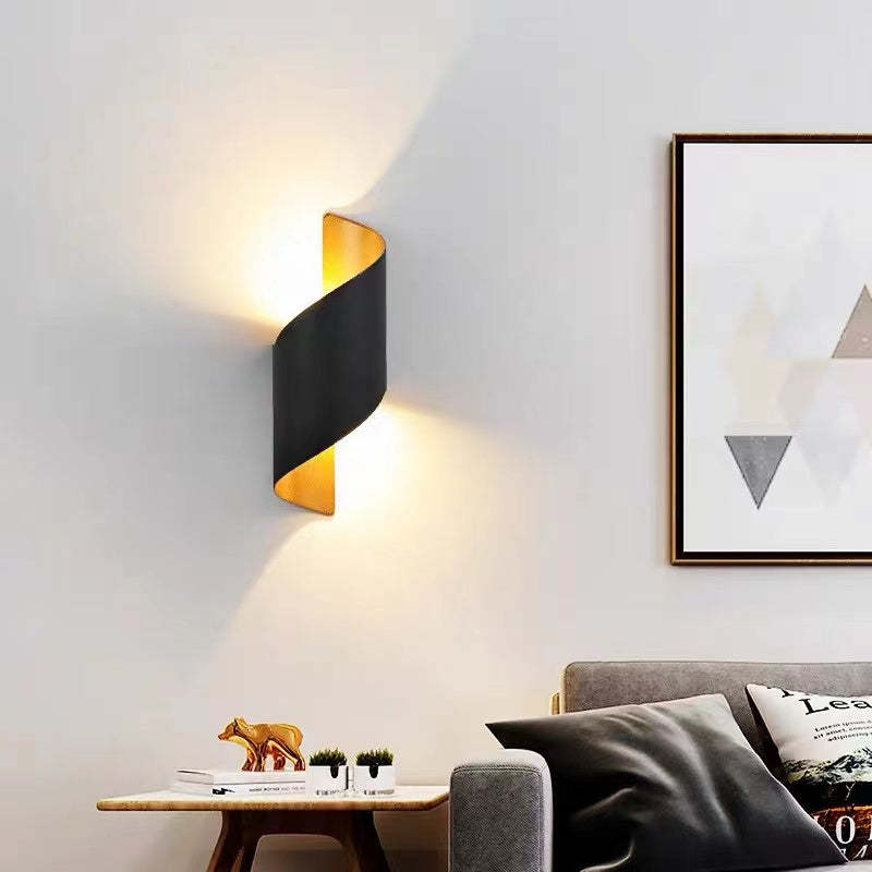 Freyza | Travin Modern Conch Black Gold Indoor Wall Light – Modern Bedroom Living Room
