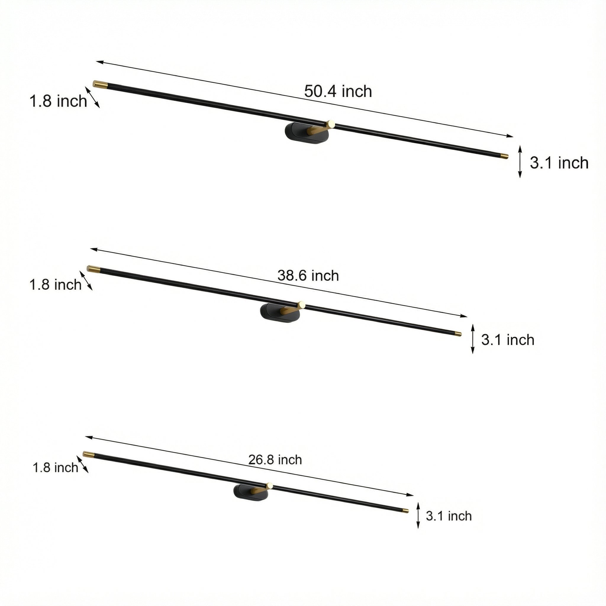 Freyza - LED Wall Sconce Linear Minimalist Vanity Bar Light Bathroom 68cm-128cm