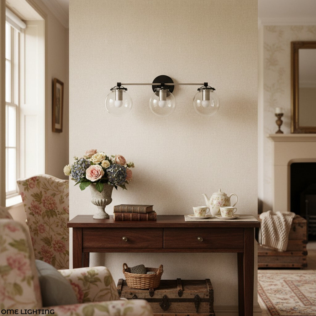 Freyza | 3-Light Glass Wall Sconce – Living Room Hallway