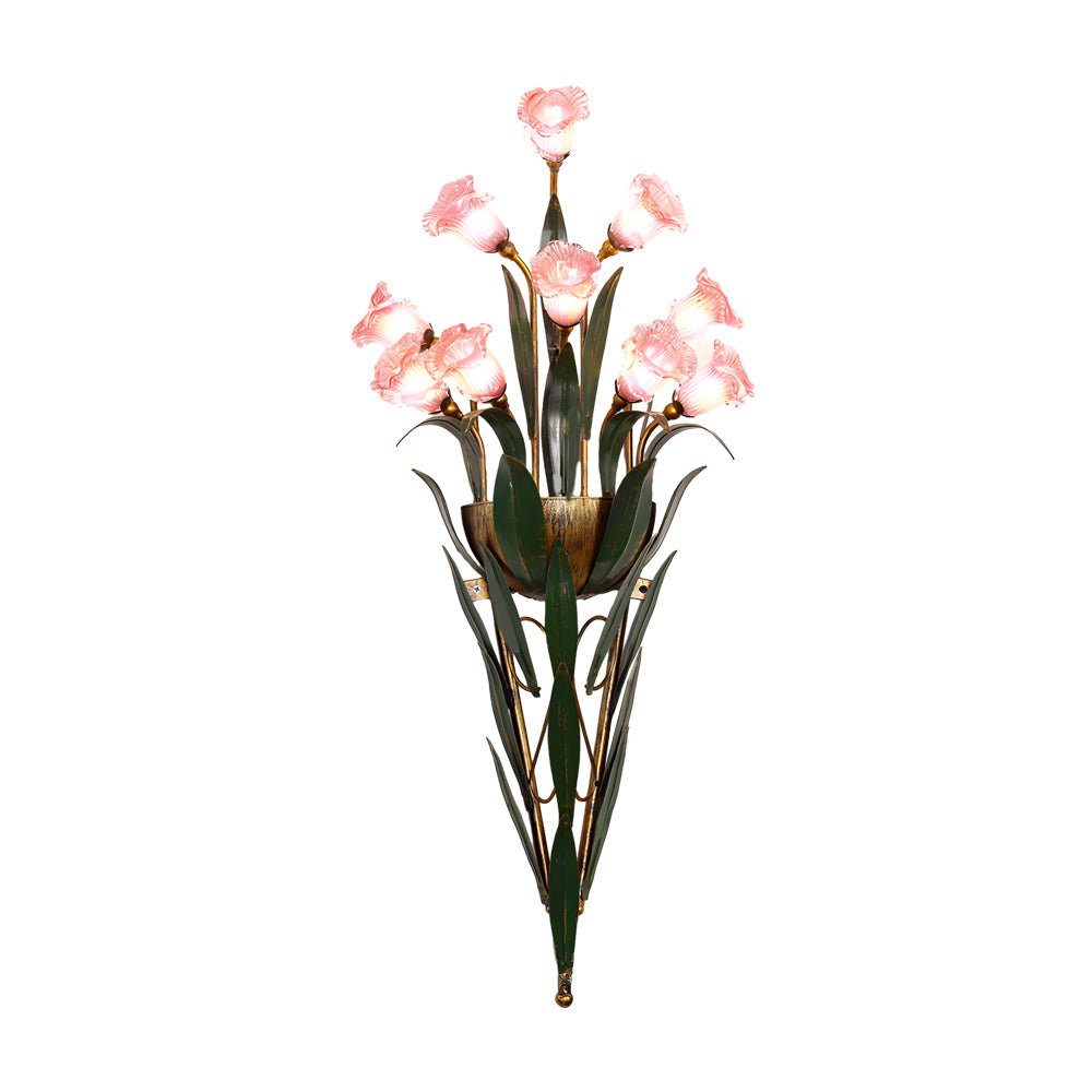 Freyza - Pastoraler Blumenstrauß Wandleuchte – Glas & Eisen Naturinspiriertes Kunstlicht (6/10-Licht)