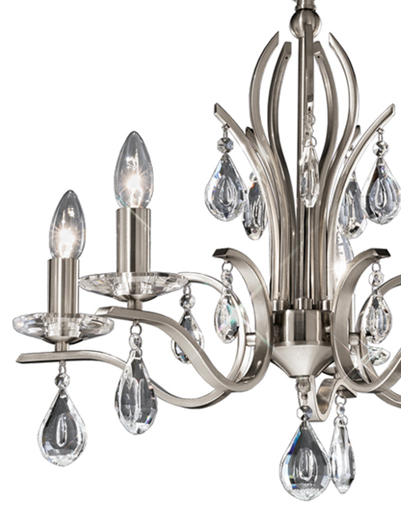 Freyza - Franklite Willow 5 Light Chandelier Satin Nickel