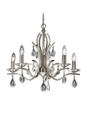 Freyza - Franklite Willow 5 Light Chandelier Satin Nickel