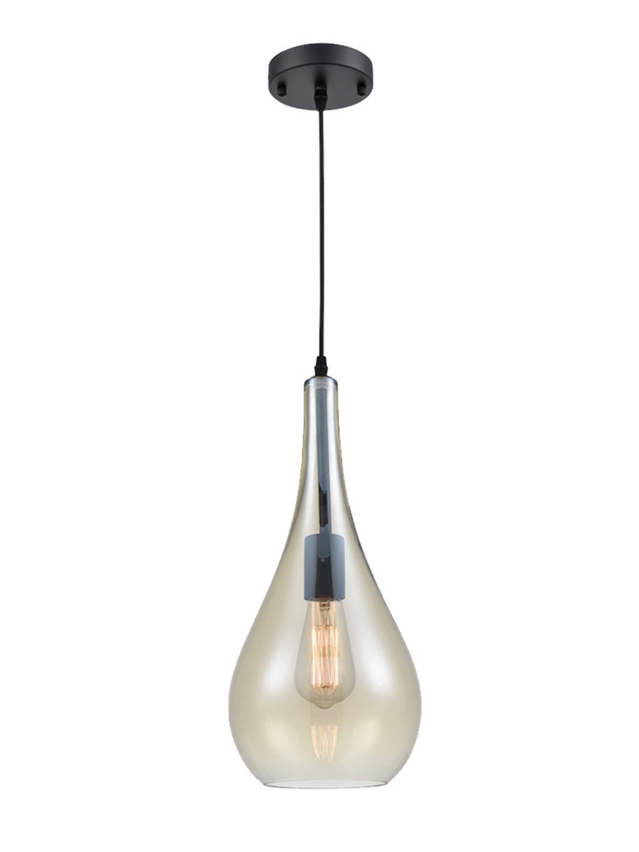 Freyza - Franklite Droplet Glass Pendant - Copper, Smoke or Amber
