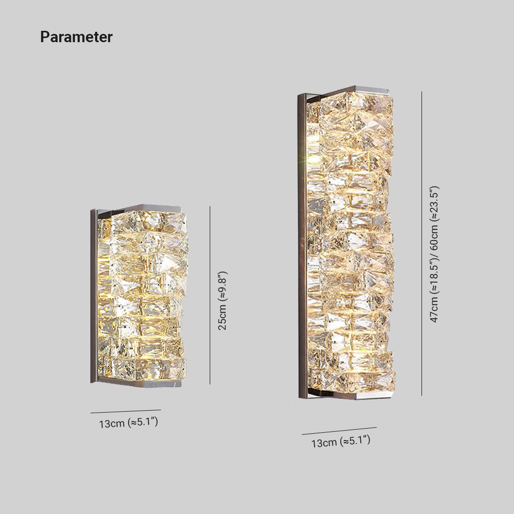 Freyza | Applique murale d’intérieur en cristal – Chambre et salon modernes