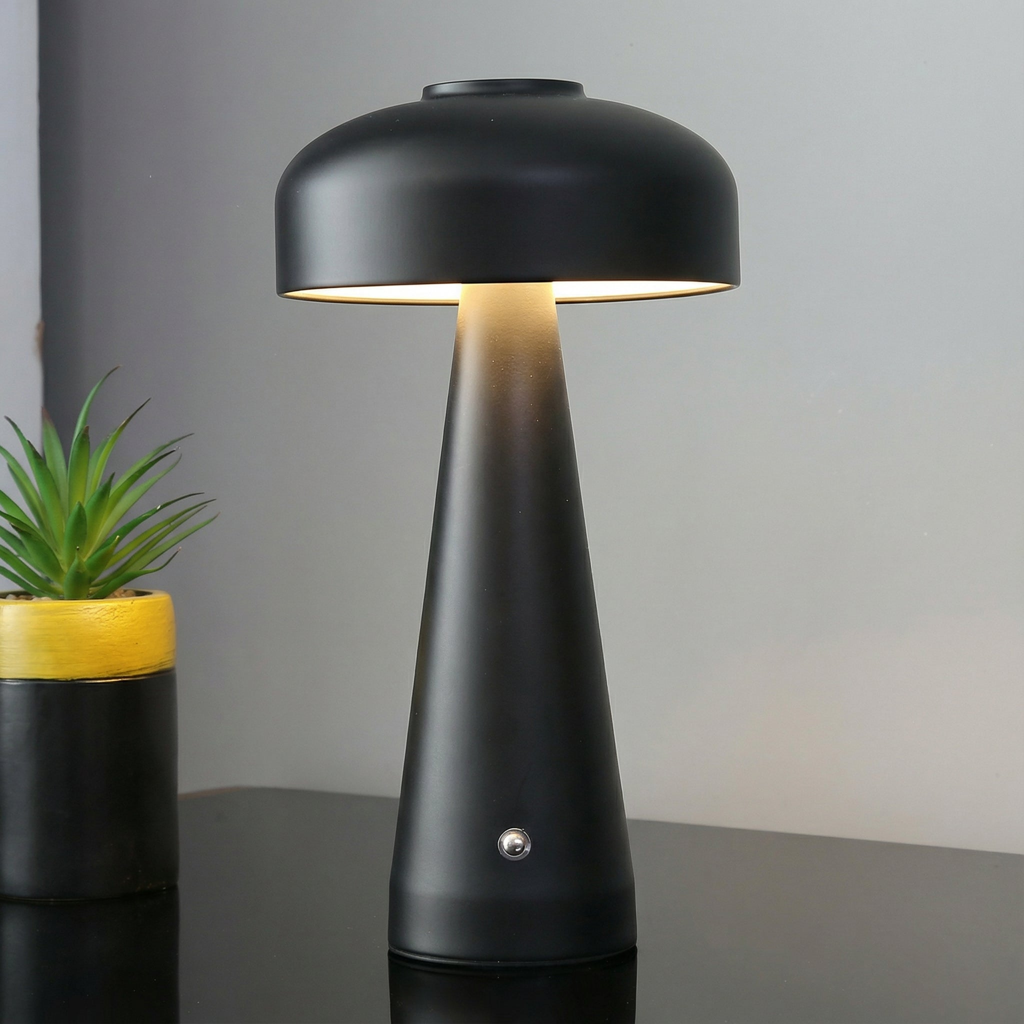 Freyza - Mushroom Table Lamp Cordless Rechargeable LED Touch Dimming Metal 27cm / 10.6in