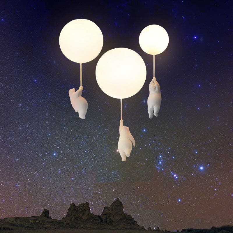 Freyza | Plafonnier à montage affleurant en forme d’ours avec ballon – chambre, couloir, cuisine