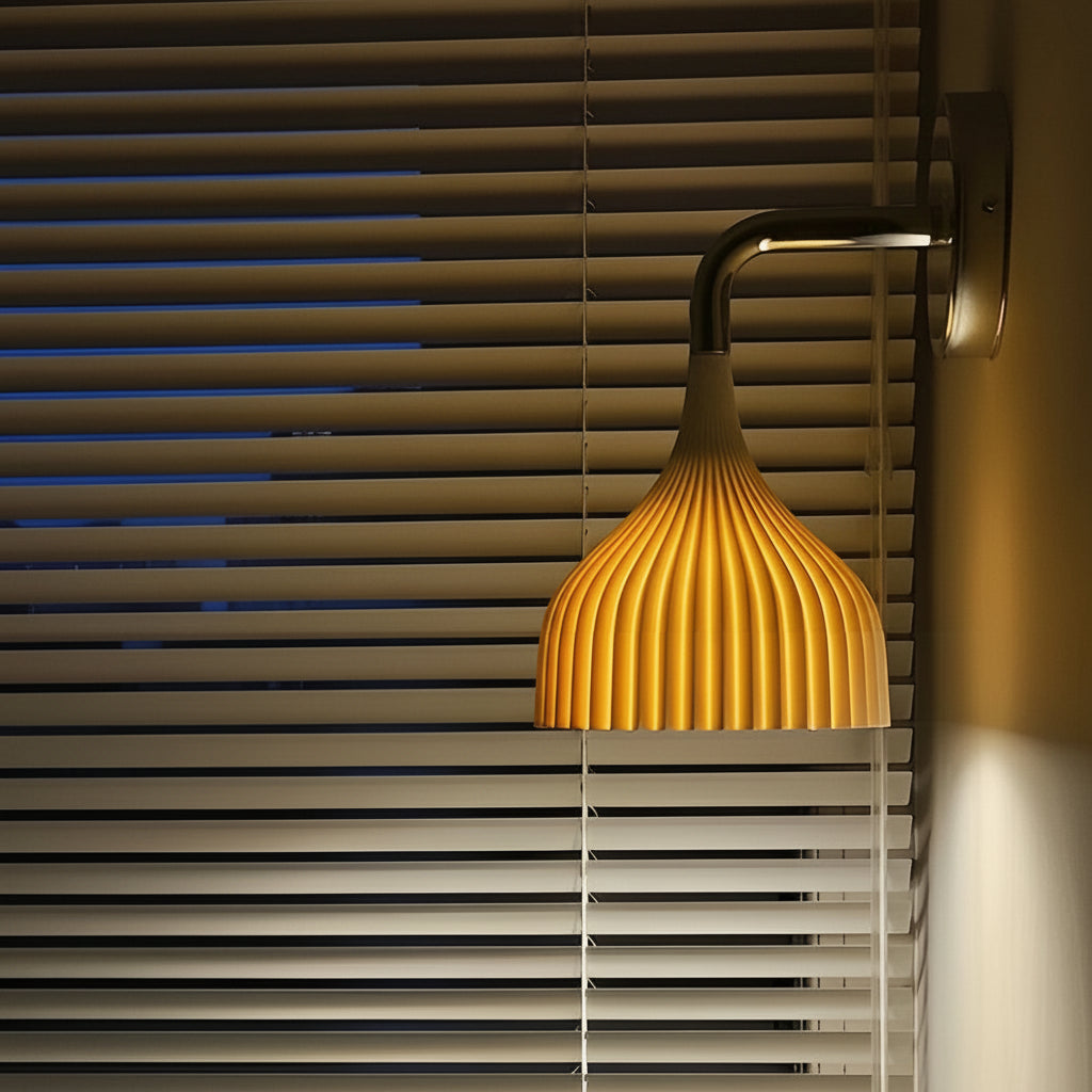 Freyza - LED Wall Sconce Light – Modern Nordic Pleated Iron PS (24x14cm / 9.4x5.3in)
