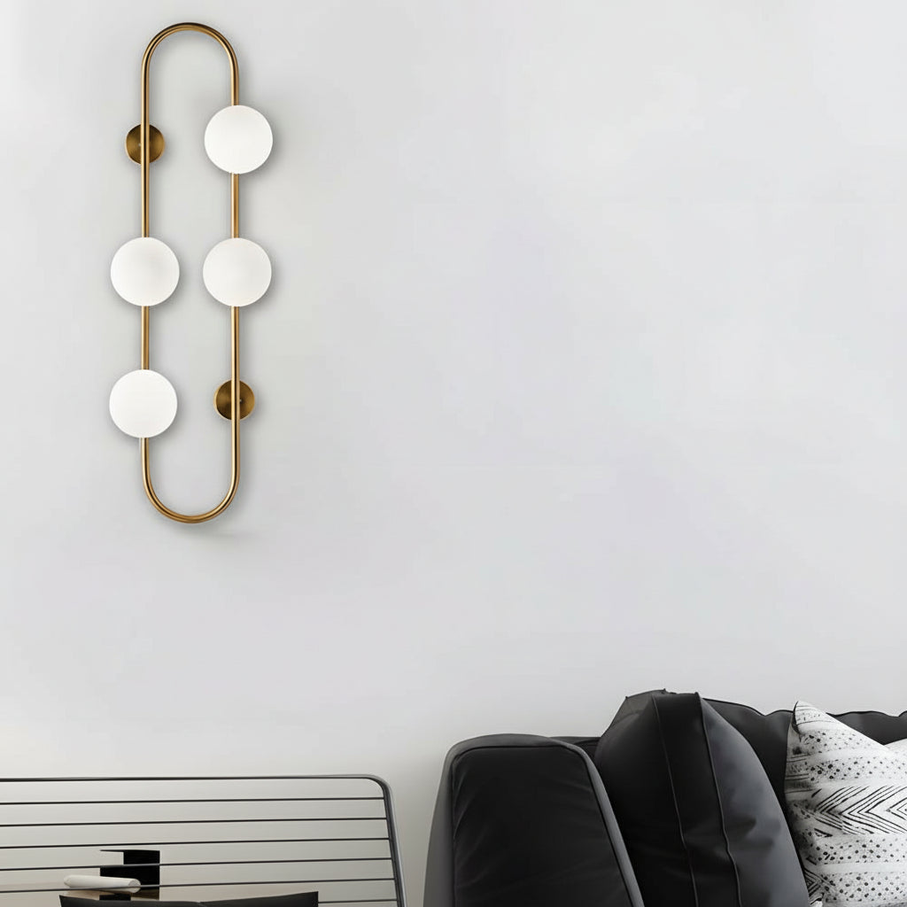 Freyza - LED Wall Sconce Light – Modern 4-Ball Glass Bubble Postmodern (62x24cm / 24.4x9.4in)