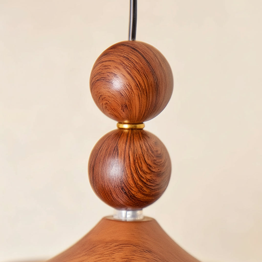 Freyza - LED Wall Sconce Light – Vintage Retro Walnut Glass Water Drop (25x20cm / 9.8x7.9in)