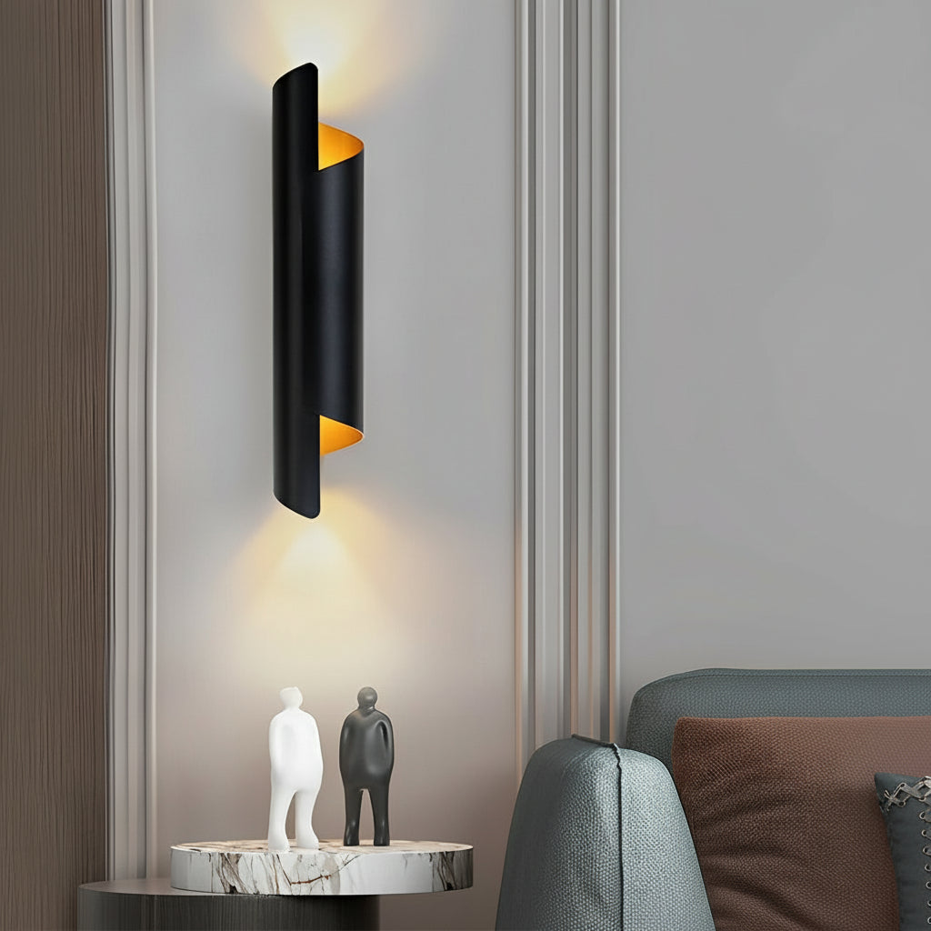 Freyza - Linear Wall Sconce Arc Metal LED 40cm / 16in Up Down Modern Bedside Light
