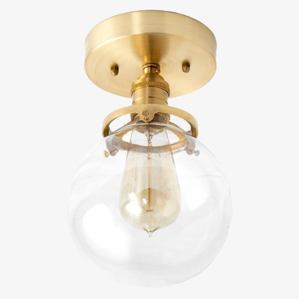 Freyza | Glass Globe Ceiling Light – Retro Bedroom Hallway