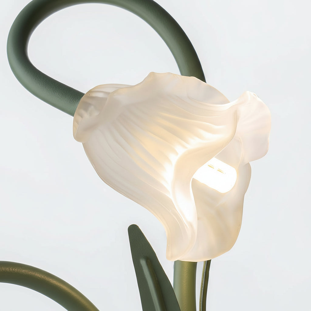 Freyza - LED Wall Sconce Light – French Country Floral Green Iron Glass (30x27cm / 11.8x10.6in)