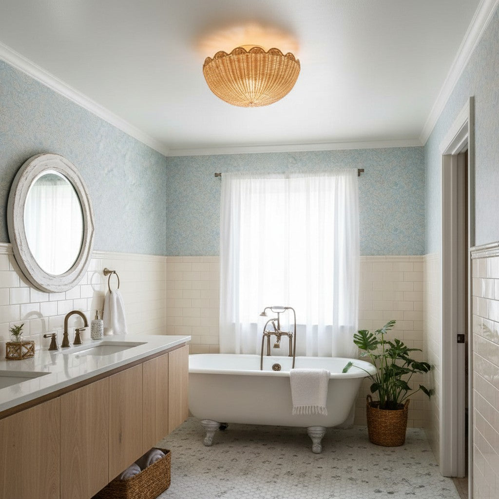 Freyza | Rattan-Deckenleuchte – Schlafzimmer, Wohnzimmer