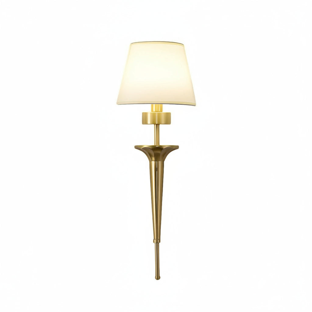 Freyza - LED Wall Sconce Light – Modern American Tall Copper Fabric Shade (66x22cm / 26x8.7in)