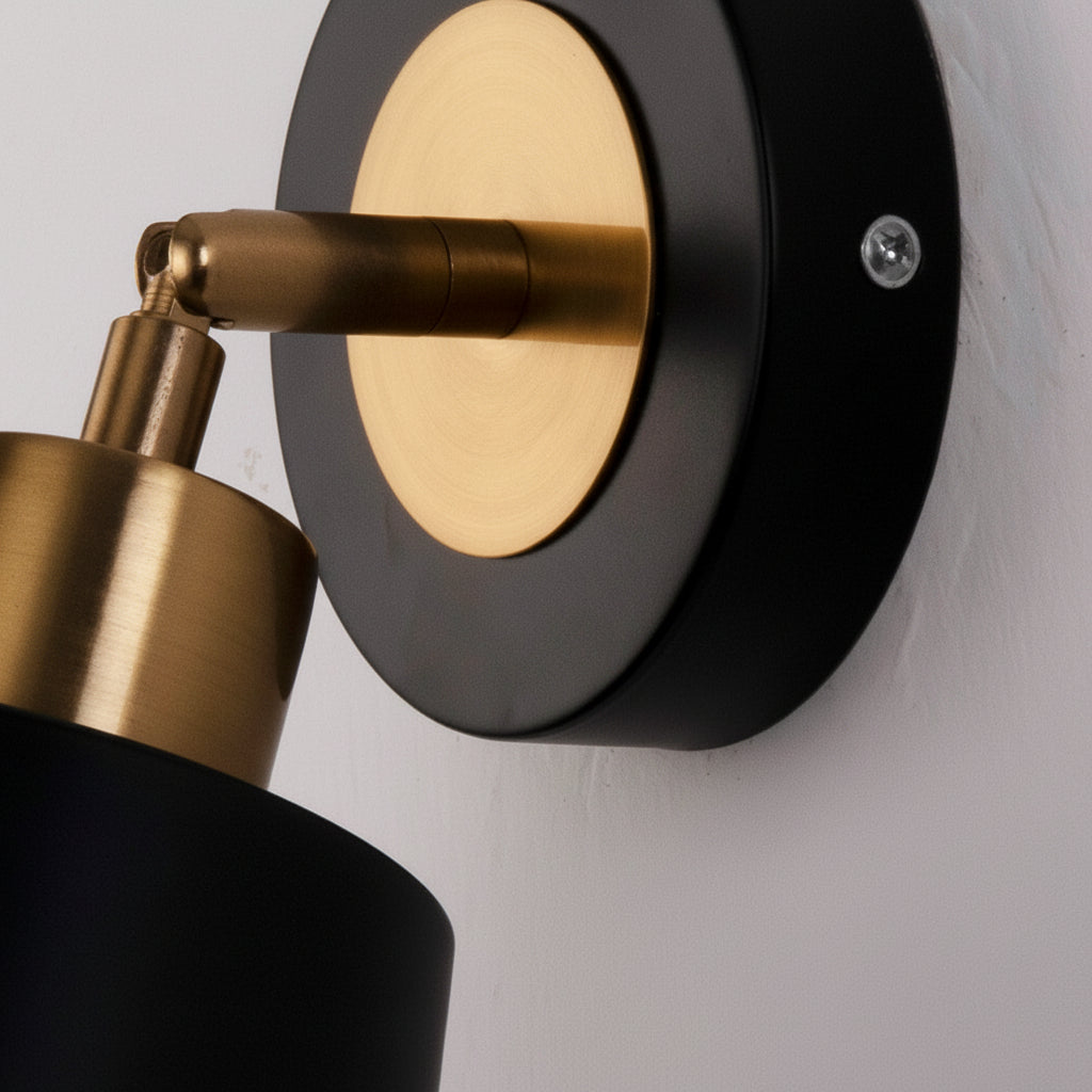 Freyza - LED Wall Sconce – 3-Step Dimming Nordic Adjustable Black Iron (13x18cm)