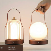 Freyza - Rechargeable LED Table Lamp Cordless Brass Touch Dimmer Lantern 23.5cm / 9.3in