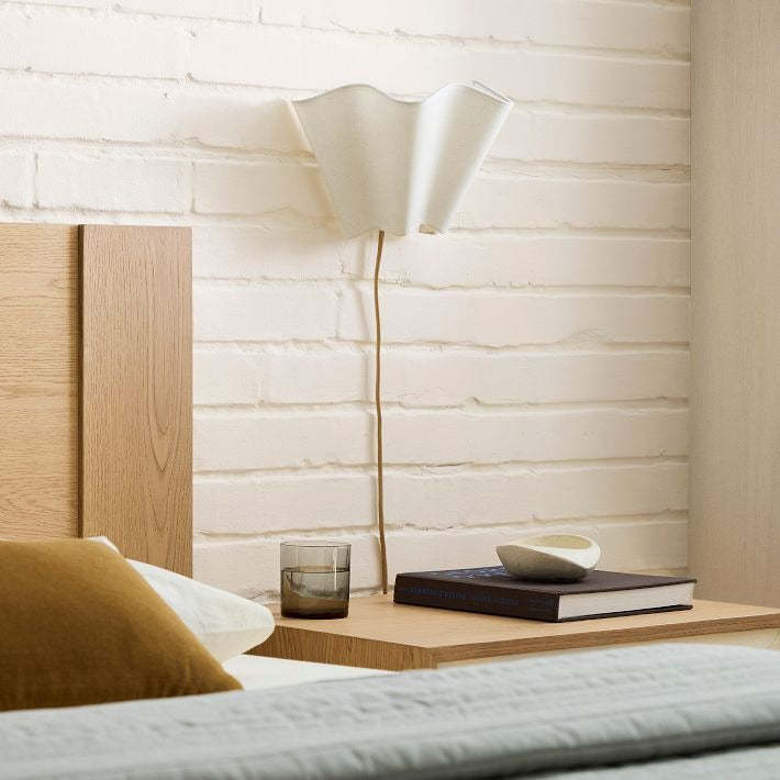 Freyza | Curve Scalloped Linen Wall Lamp