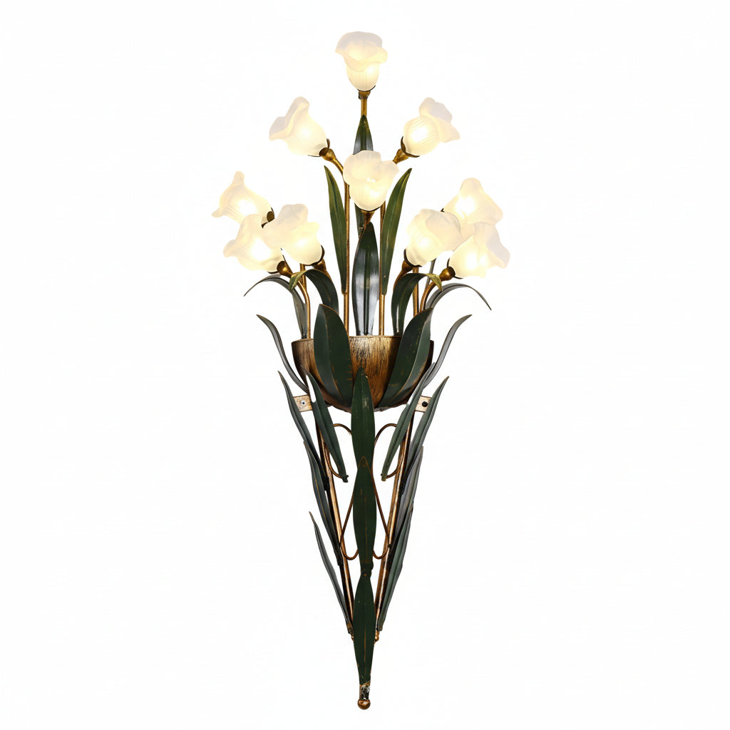 Freyza - Pastoraler Blumenstrauß Wandleuchte – Glas & Eisen Naturinspiriertes Kunstlicht (6/10-Licht)