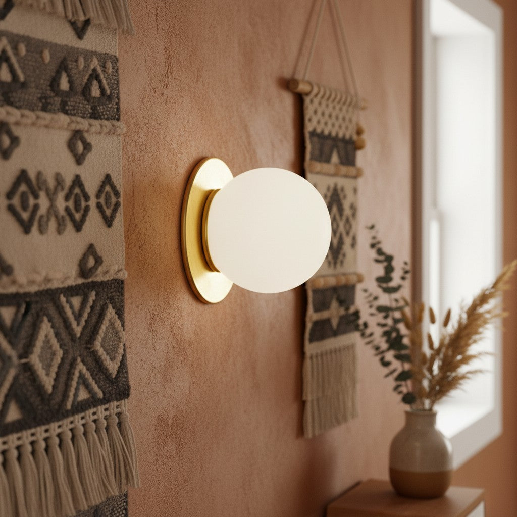 Freyza | Glass Wall Sconce – Modern Living Room Hallway