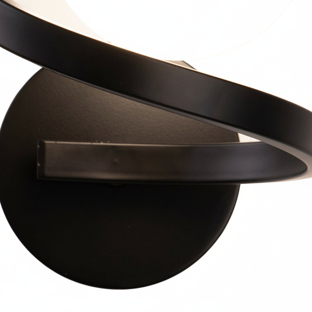 Freyza - Modern Curved Metal Wall Sconce – Creative Electroplated Iron & Glass Wall Lamp (E27, Gold/Black)