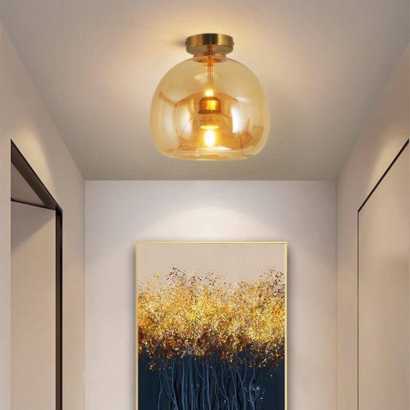 Freyza | Plafonnier semi-encastré en verre Rhea – chambre, couloir, cuisine