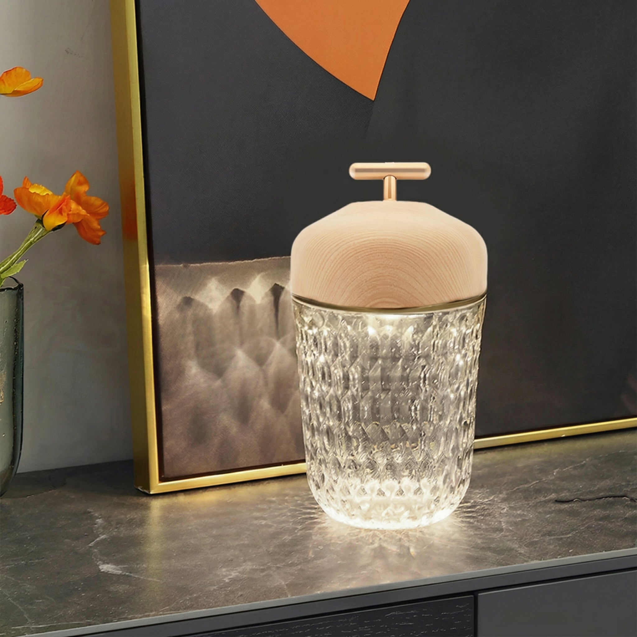Freyza - LED Crystal Table Lamp Portable Touch Dimmable Bedside Night Light 29cm / 11.4in