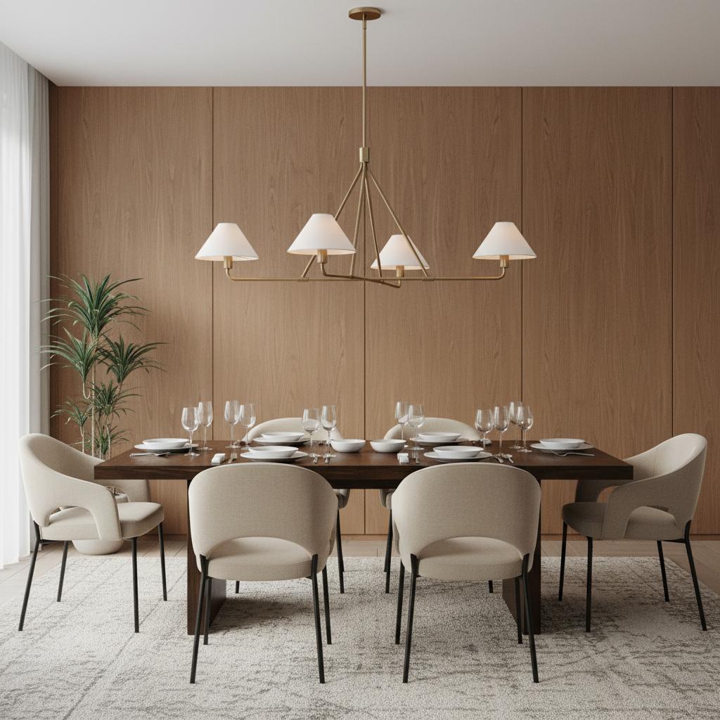 Freyza | Vector Brass Fabric Chandelier
