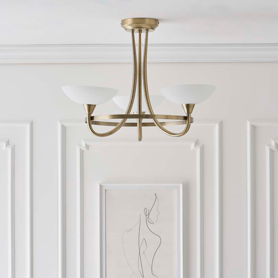 Freyza - Cagney 3 Light Ceiling Light Antique Brass