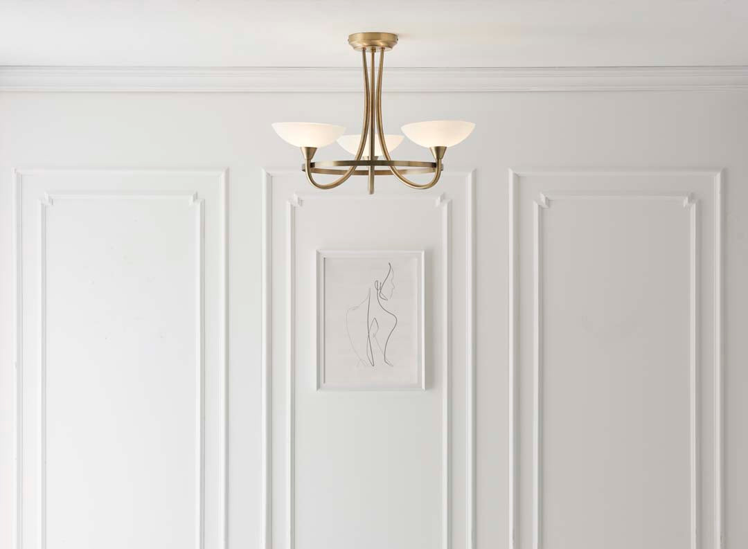 Freyza - Cagney 3 Light Ceiling Light Antique Brass