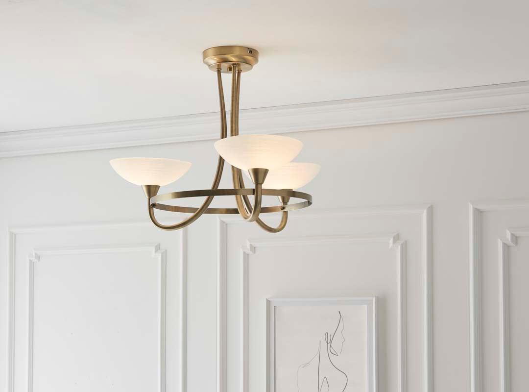 Freyza - Cagney 3 Light Ceiling Light Antique Brass