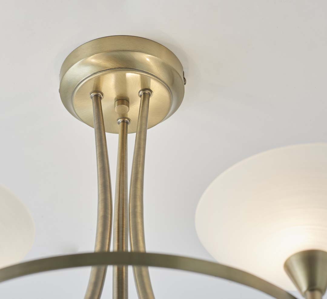 Freyza - Cagney 3 Light Ceiling Light Antique Brass