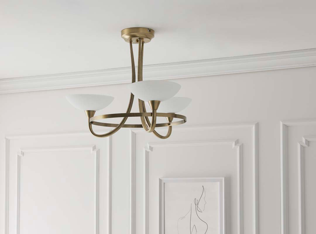 Freyza - Cagney 3 Light Ceiling Light Antique Brass