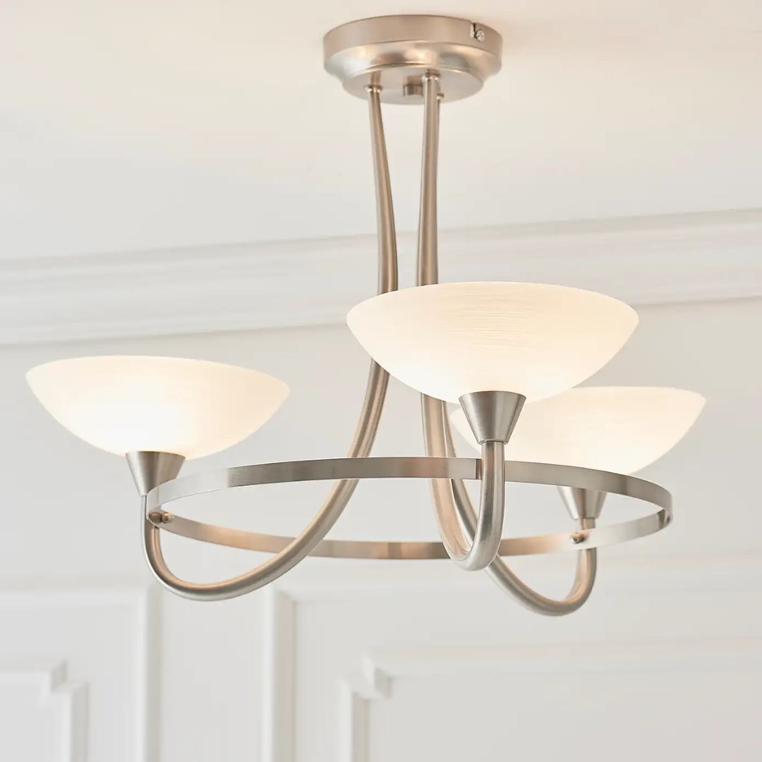 Freyza - Cagney 3 Light Ceiling Light Satin Chrome