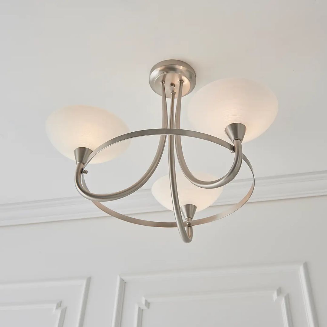 Freyza - Cagney 3 Light Ceiling Light Satin Chrome