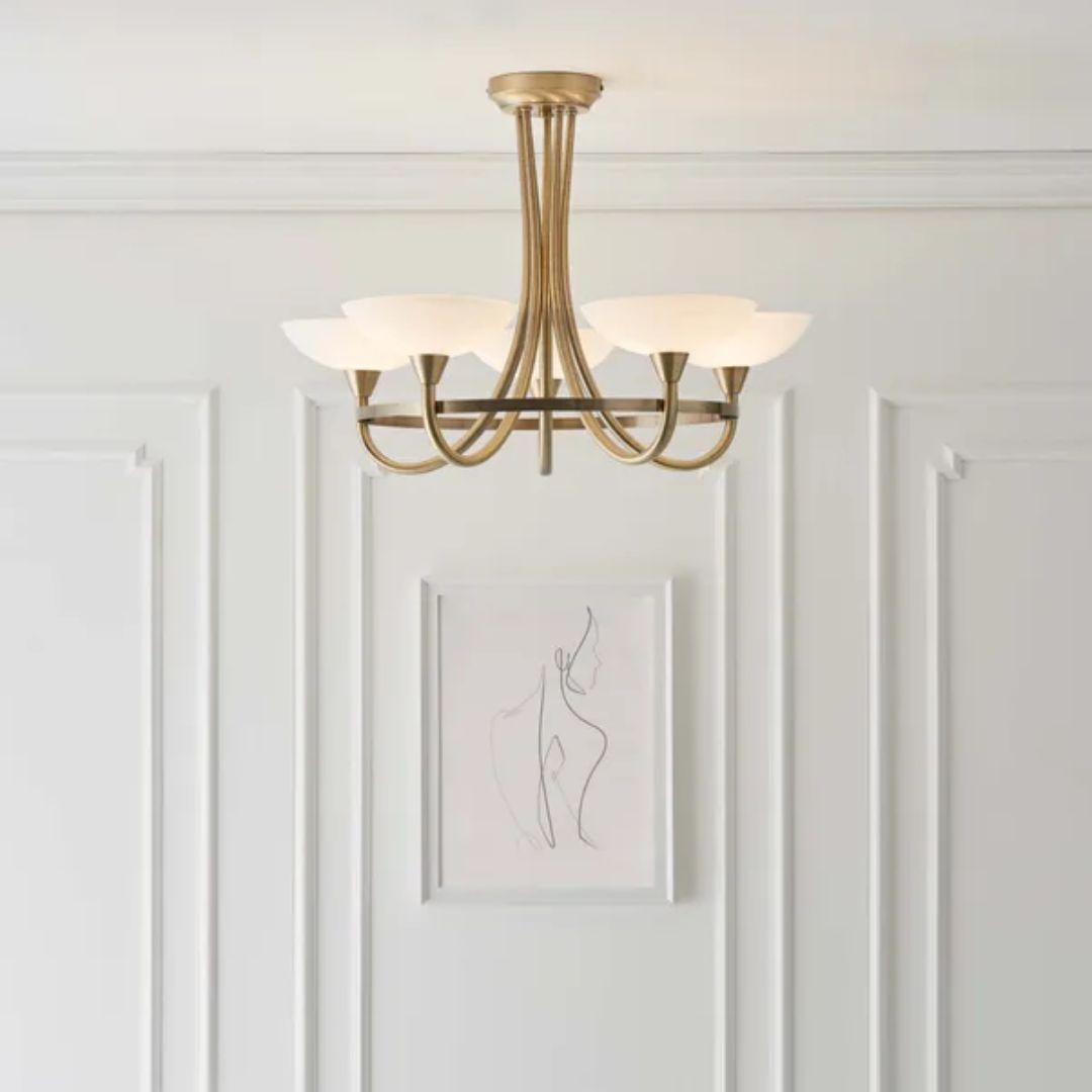CagneyLight | Elegant Antique Brass Flush Mount Ceiling Light Fixture 1