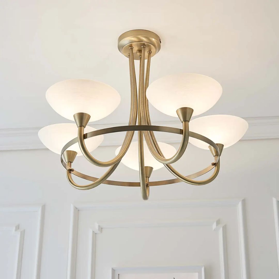 CagneyLight | Elegant Antique Brass Flush Mount Ceiling Light Fixture 2