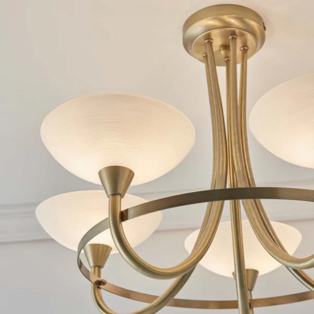CagneyLight | Elegant Antique Brass Flush Mount Ceiling Light Fixture 3